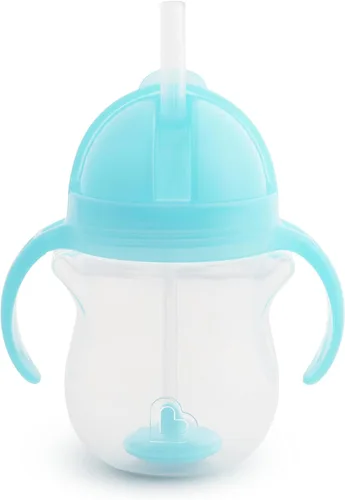 Vista 9 de Munchkin Any Angle Vaso Sippy para Niños Pequeños, Vaso con Pajita Lastrada a Prueba de Derrames con Asas de Transición para Bebés de 6 Meses en Azul
