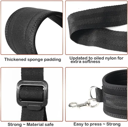 Vista 6 de BDSM - Kit de restricciones para cama sexual, juguetes de cuerda, esposas peludas, juego de puños de mano para adultos adultos para dormitorio, kit