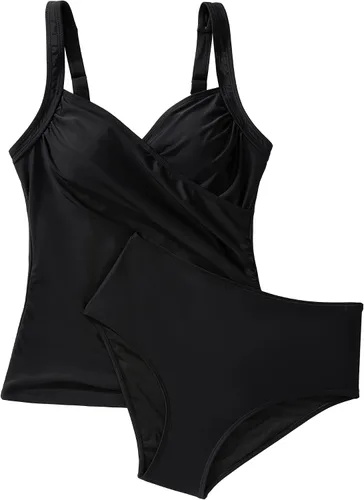 Vista 3 de SUUKSESS Traje de baño tankini sexy con efecto de realce y control de abdomen para mujer