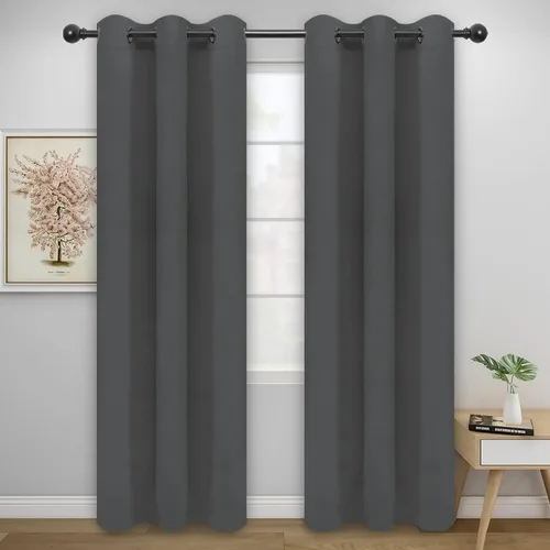 Vista 178 de Easy-Going - Cortinas opacas para dormitorio, aislamiento térmico sólido con ojales, cortinas de ventana para reducción de ruido, cortinas
