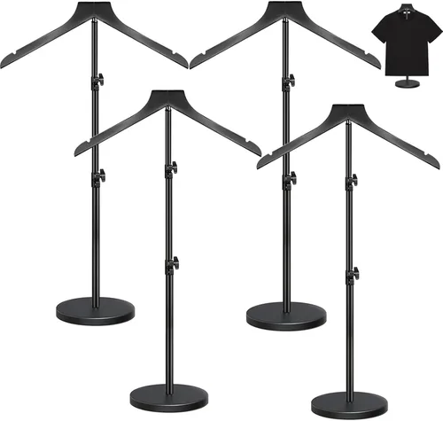 Vista 15 de Soporte para camisetas (negro, 44.5 pulgadas con soporte para sombreros, 1 unidad)
