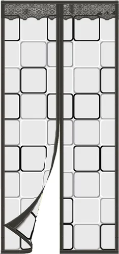Vista 11 de Cortina de puerta aislada - 32x80 pulgadas Cubierta térmica magnética y aislante con cierre automático Pantalla de privacidad para puerta Mantiene