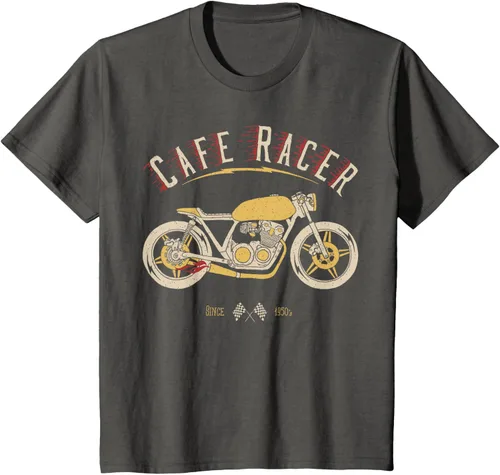Vista 41 de Camiseta Cafe Racer - Old School - Camiseta de motocicleta vintage Negro