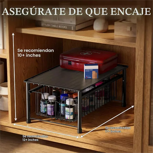 Vista 3 de Simple Houseware - Cajón apilable, color negro