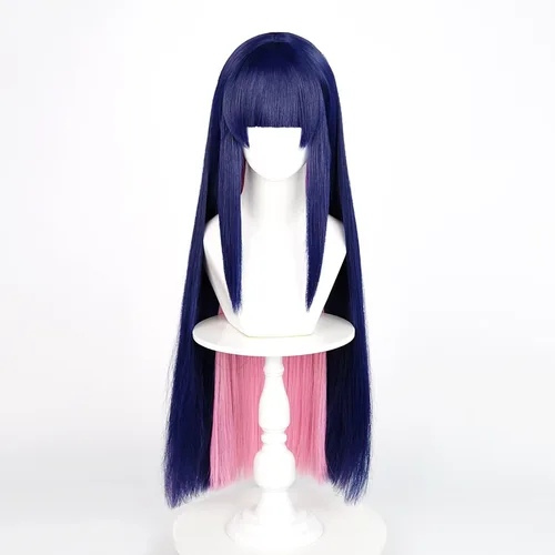 Vista 32 de COSPLAZA Cosplay peluca larga recta plana explosión sintética anime pelo negro