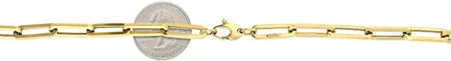 Vista 4 de WJD Exclusives Collar de cadena alargada de clip de oro amarillo de 14 quilates de 0.236 in de 16 a 30 pulgadas