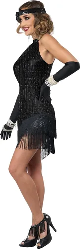 Vista 4 de Fabuloso disfraz de vestido negro de los años 20