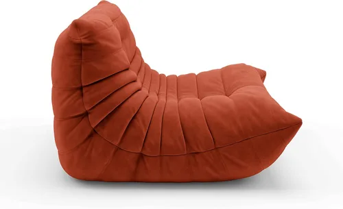 Vista 3 de Fireside - Silla de gamuza suave, sofá de piso perezoso, puff para sala de estar, esquina, dormitorio, sala de estar, oficina, etc
