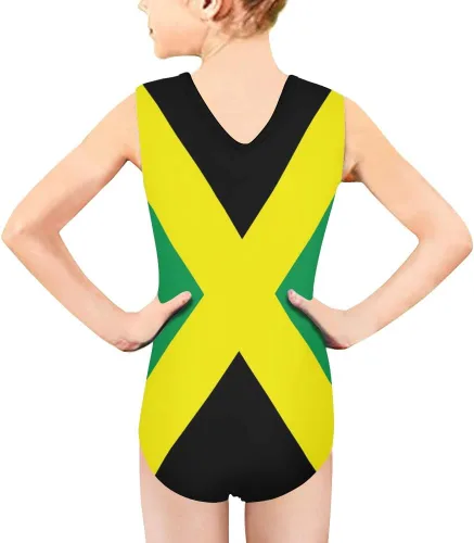 Vista 3 de UNICEU Trajes de baño de una pieza sin mangas para niñas, trajes de baño para baile, trajes de baño de secado rápido