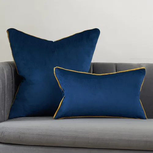 Vista 6 de Avigers Funda de almohada decorativa de 24 x 24 pulgadas, azul, terciopelo