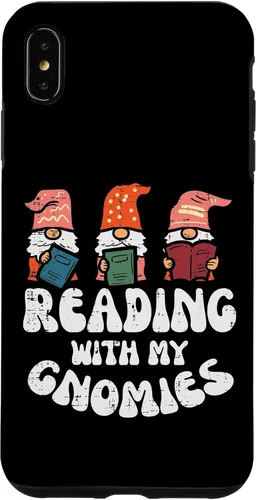 Vista 7 de Funda para iPhone 15 Reading With My Gnomies Funny Gnomes Book Lover Bookworm