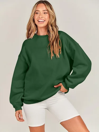 Vista 7 de ANRABESS Sudadera de gran tamaño para mujer, con cuello redondo, estilo Y2K, sudadera con capucha de forro polar, cómoda, camiseta informal, ropa