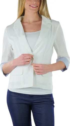 Vista 50 de ToBeInStyle Blazers de manga larga con cremallera y botones para mujer