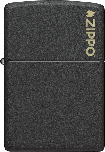 Vista 2 de Zippo Encendedor de Bolsillo Clásico con Logo Agrietado Negro