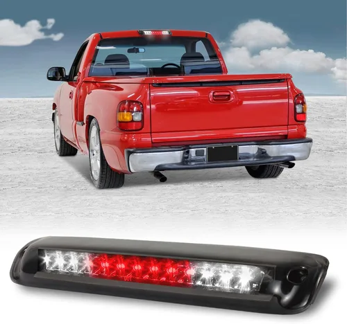 Vista 27 de Reemplazo para Ford F-250 F-350 F-450 F-550 Super Duty/Ford Ranger 1993-2011 Lente de humo LED cromado carcasa trasera de montaje alto 3ª tercera