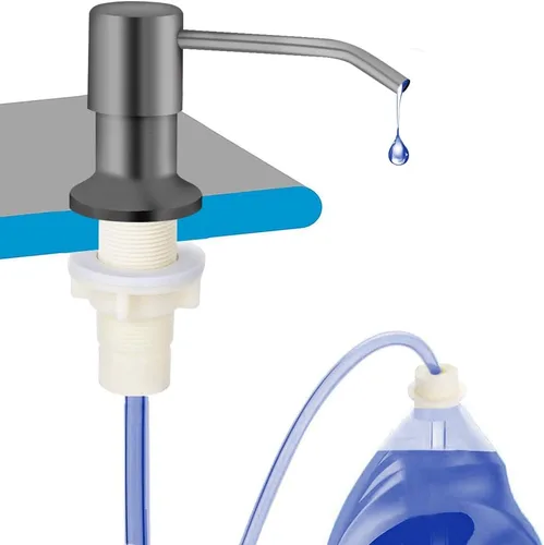 Vista 8 de OHiHi Dispensador de jabón para platos para fregadero de cocina, dispensador de jabón para fregadero de encimera, bomba de agua con tubo