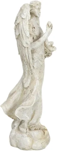 Vista 5 de Ebros - Estatua de Arcángel ortodoxo griego de la iglesia cristiana ortodoxa pintada en marfil de 5 pulgadas de alto (Barachiel The Blessings of God)