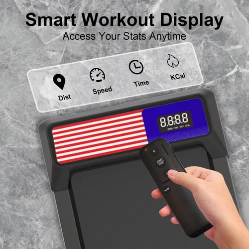 Vista 5 de Under Desk Treadmill, Walking Treadmill Pad, 2.5 HP 265 Lbs Low Noise Walking Pad Incline LED Display with Remote Control Walking Jogging Running