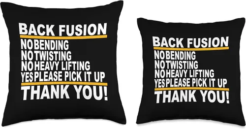 Vista 3 de DesignsByKelley Best Wishes Fast Recovery Gifts Thank You Funny Lumbar Back Fusion Surgery Recovery Gifts - Almohada de 16 x 16 pulgadas, multicolor