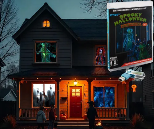 Vista 10 de AtmosFX® Spooky Halloween Hollusion Vol 1 Decoración digital en USB Incluye 8 efectos de video Atmosfx para Hallloween