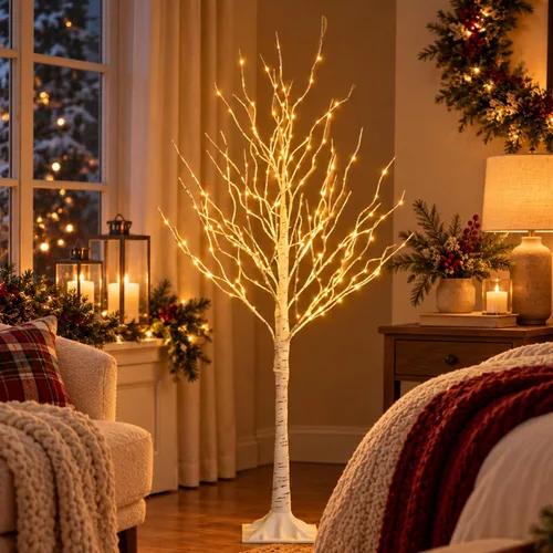 Vista 10 de Lighted Birch Twig Tree with Fairy Lights 3FT 154L LED Decorative Lights