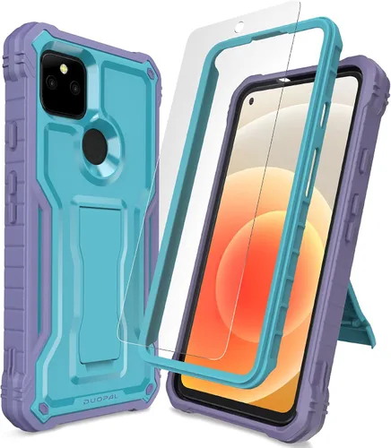 Vista 8 de Funda para Google Pixel 5A 5G, protección de grado militar a prueba de golpes con protector de pantalla HD de vidrio templado y soporte compatible