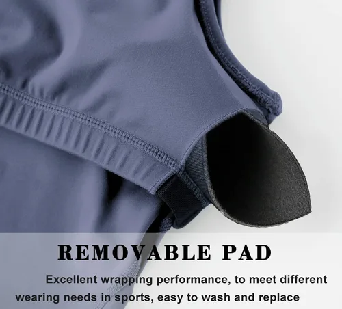 Vista 5 de Dragon Fit - Sujetador deportivo para mujer, corte largo, con relleno, estilo camiseta corta sin mangas para yoga, deportes, entrenar o correr
