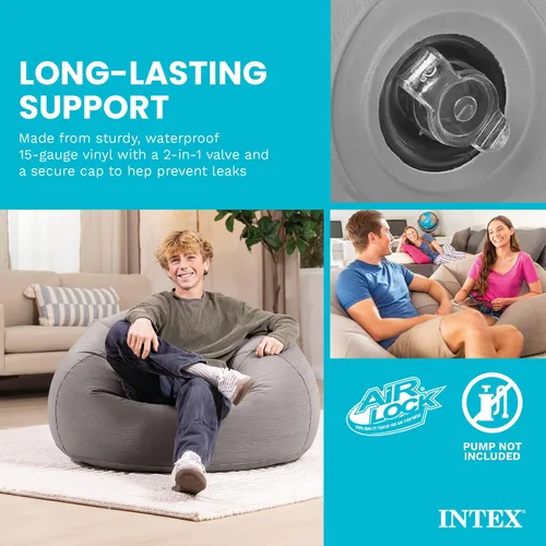 Vista 6 de Intex Bolsa silla inflable, 42" x 41" x 27," Beige