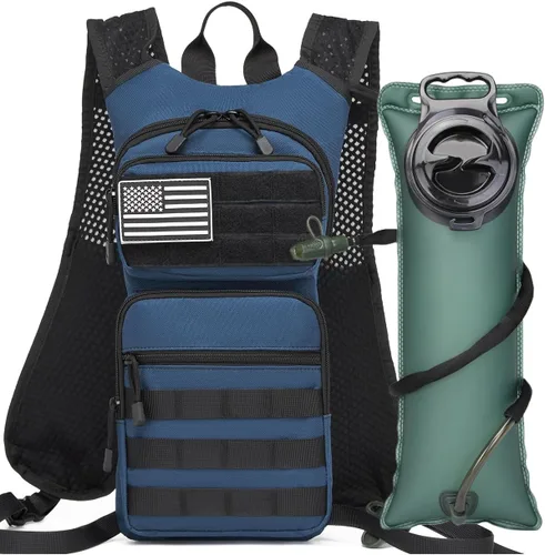 Vista 6 de Mochila de Hidratación Aislada para Senderismo Mochila de Agua Chaleco para Correr con Bolsa de Vejiga TPU de 3L para Maratón Ciclismo Hombres