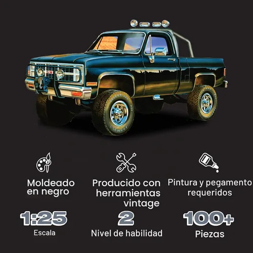 Vista 2 de MPC 1984 GMC Pickup Kit de modelo a escala 1:25 (versión negra)