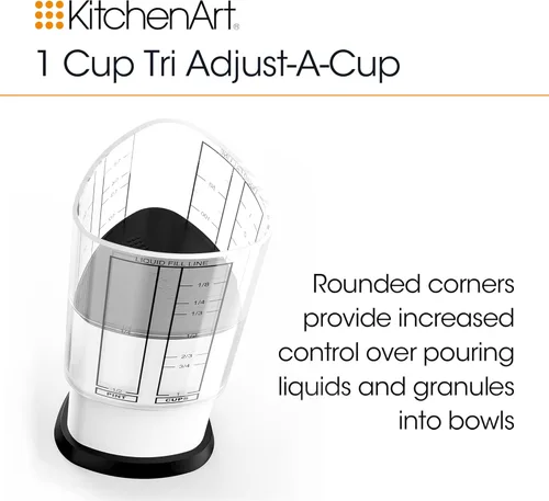 Vista 7 de KitchenArt Taza de Medición Ajustable Tri Adjust A-Cup de 1 Taza, Taza de Medición Ajustable de Vertido Fácil