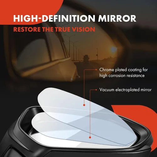 Vista 4 de A-Premium Par (2) Espejos de puerta eléctricos para conductor y pasajero - Compatible con Mazda CX-5 2015-2016 - Espejo retrovisor exterior negro
