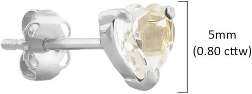 Vista 5 de MAX + STONE - Aretes de oro amarillo o blanco de 14 quilates con forma de corazón para mujer con piedra natal de 0.197in, Metal Gema