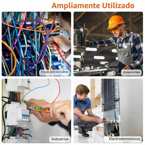 Vista 7 de Probador de Voltaje sin Contacto Proster - Detector de Voltaje AC Ajustable, Probador de Voltaje Eléctrico 12-1000V/48-1000V con Linterna LED