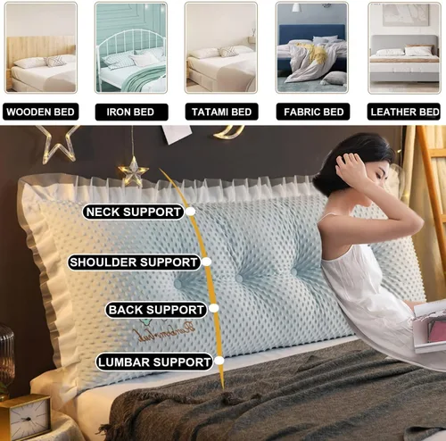 Vista 5 de Almohada de lectura tamaño Queen, almohada de lectura para dormitorio, almohada de cuña para cabecero, cojín de respaldo, cómoda almohada de apoyo