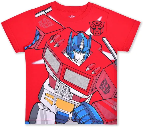 Vista 2 de Transformers Bumblebee and Optimus Prime Boys 4 Pack T-Shirts for Little Kids - BlueYellowBlackRed