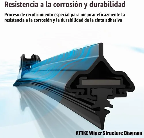 Vista 4 de ATTKE Limpiaparabrisas para Todo Clima, 15" + 15" Delanteros y 13" Trasero para Jeep Wrangler 2008-2018, Estilo OE Genuino (3 Limpiaparabrisas)