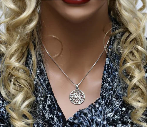 Vista 3 de Central Diamond Center Shema Israel - Collar con colgante de oración hebrea completa de Israel de plata esterlina 925 y chapado en oro para hombres