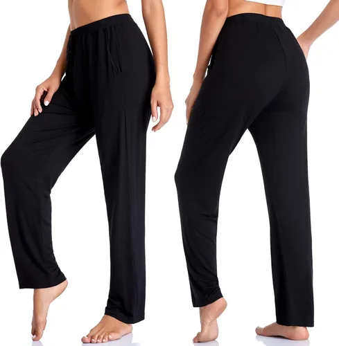 Vista 3 de ASIMOON Pantalones de yoga para mujer, suaves, cómodos, elásticos, sueltos, rectos, casuales, atléticos, para correr, entrenar, descansar