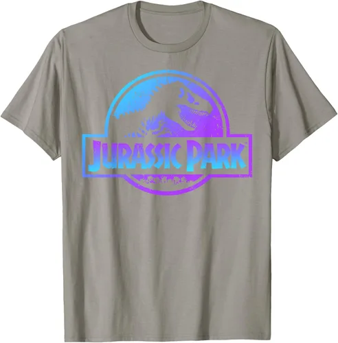 Vista 35 de Jurassic Park Camiseta de manga corta con logotipo Fossil azul y morado Negro