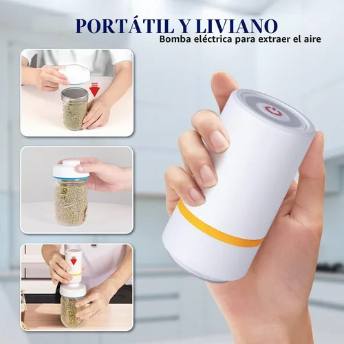 Vista 3 de Kit de bomba de vacío eléctrica para tarros de masón: tarros de boca ancha compatibles con la máquina selladora al vacío de ahorro de alimentos