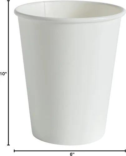 Vista 10 de MayTree Vasos de papel compostables y biodegradables de 8 onzas para agua caliente, soporte para té, para llevar y taza de café fría, paquete de 250