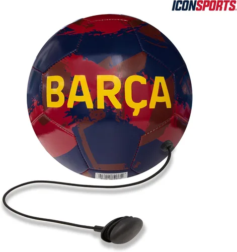Vista 2 de Icon Sports Balón de fútbol de entrenamiento con licencia oficial de clubes internacionales talla 5 FC Barcelona, Navy