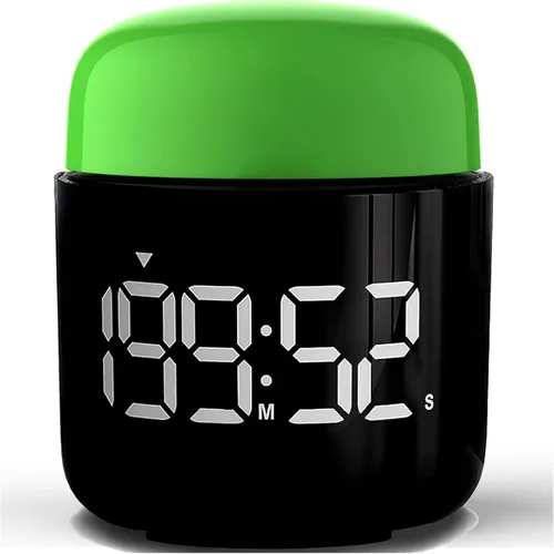 Vista 10 de Temporizador de giro de mesa, cronómetro con pantalla LED grande, alarma silenciosa y fuerte, cuenta regresiva de 199 minutos y más, luz nocturna