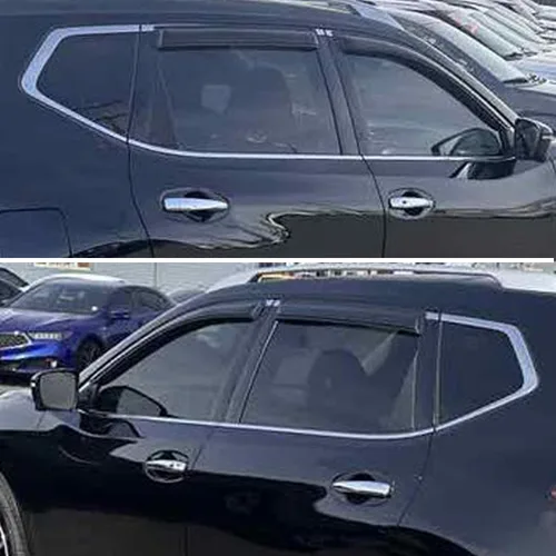 Vista 5 de Protector de lluvia solar para ventana de ventilación para Nissan Rogue 2014-2020, deflectores de viento (no compatible con Select & Sport)