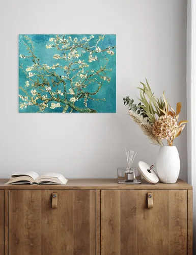 Vista 2 de Serie de pinturas de Vincent Van Gogh (favoritos). Reproducción de arte clásico de Van Gogh, impreso en lienzo, Algodón, Almond Blossom, 16x20