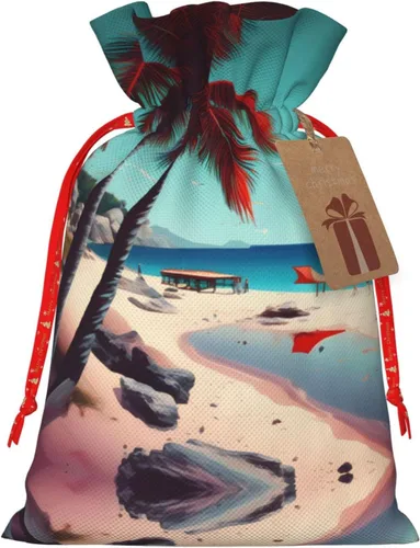 Vista 14 de MDATT Bolsas de regalo con cordón de playa y mar, bolsas de regalo de 5 x 7 pulgadas para bodas, Navidad, cumpleaños, decoración de Halloween