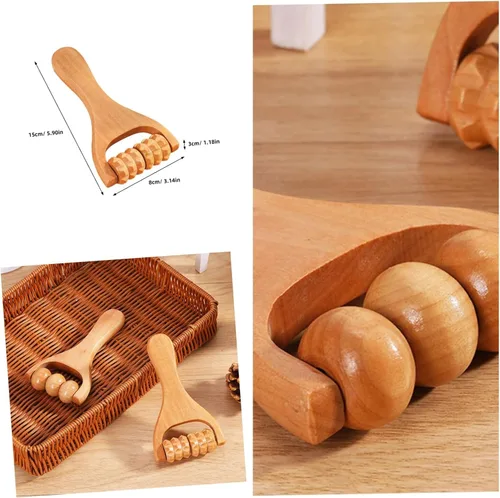 Vista 4 de Herramienta de masaje de pies de madera con rodillo, dispositivo de masaje de rodillo de pies definitivo para aliviar el dolor, herramientas
