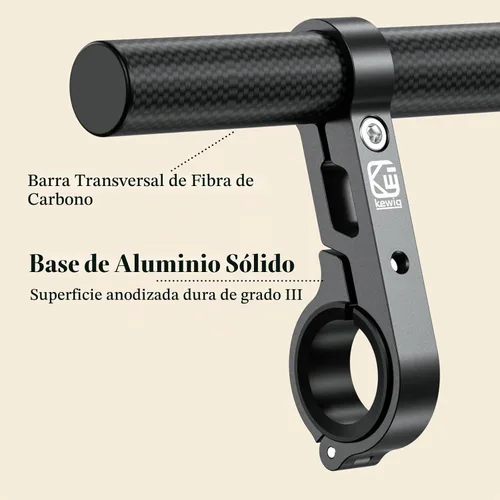 Vista 5 de BRCOVAN Extensor de Manillar de Fibra de Carbono de 9.45'' de Largo con Base de Montaje de Abrazadera de Aleación de Aluminio Compatible