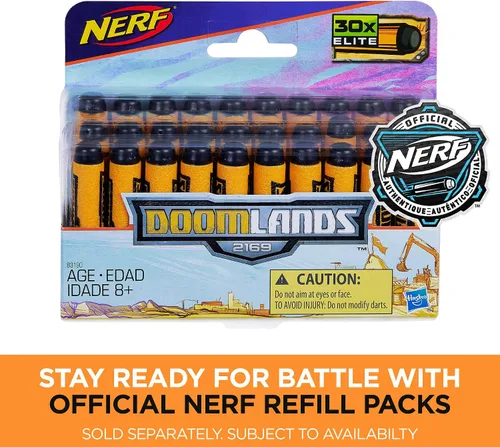 Vista 5 de Nerf Holdout Doomlands - Pistola de juguete con Detachablex de 1.575 in y 2 dardos oficiales Doomlands Elite para niños, adolescentes y adultos